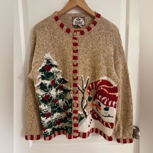 SOLD!!!! Do not purchase 🥰Tiara International Beige and Red Knit Sweater